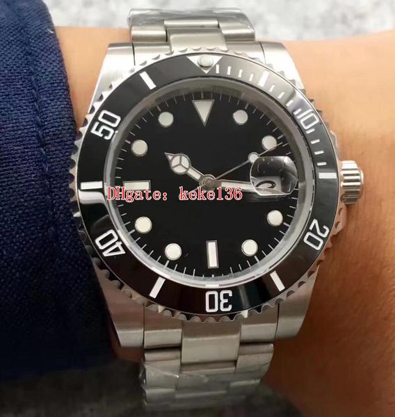 

4 color men watch 40mm 116610 114060 116619 no date ceramic steel asia 2813 movement mechanical automatic mens watches wristwatches include, Slivery;brown