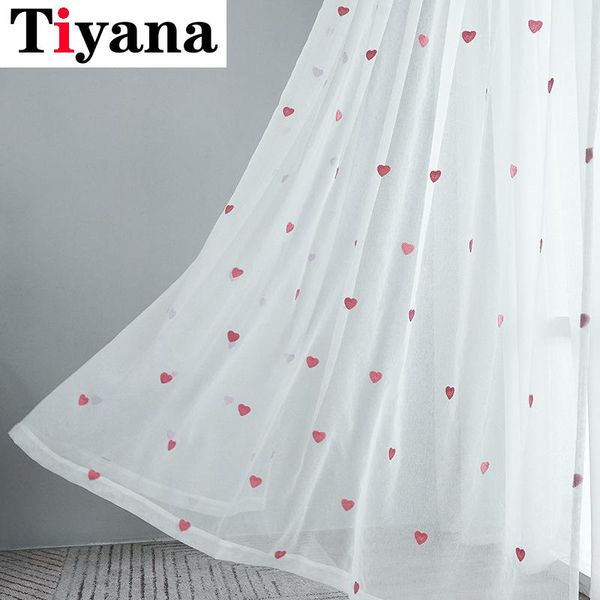 

modern children cartoon 3d heart tulle curtains for girls bedroom sheer curtain finished for living room custom panel zh469y