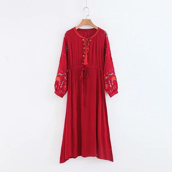 

casual dresses fashion embroidered lace slim long sleeve dress, Black;gray