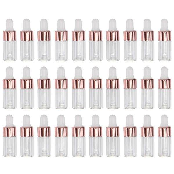 

storage bottles & jars 30pcs 3ml dropper clear glass for essential oils sub