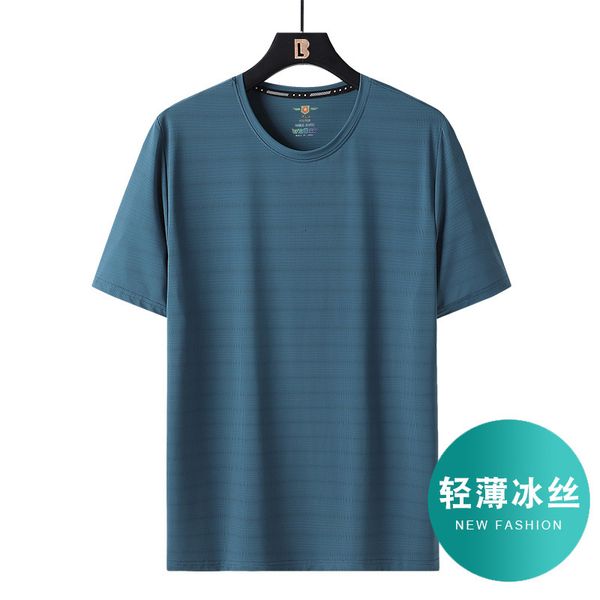 

men's t shirts cool ice silk air conditioning cloth breathable short t-shirt quick drying elastic large summer half sleeve, White;black