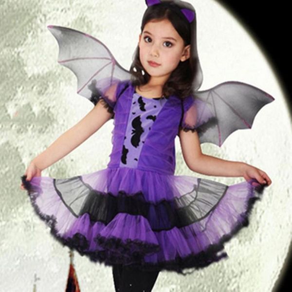 

girl's dresses halloween costume for kids baby girls children vampire witch girl cosplay carnival party princess fancy dress up clothes, Red;yellow
