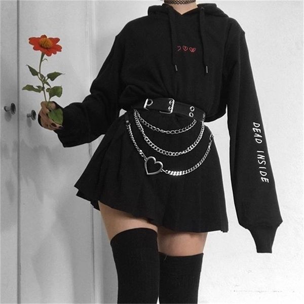 

broken heart dead inside hoodie women funny graphic hoody sweatshirts graphic pullovers jumper hoodies drop shipping y200610, Black