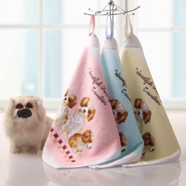 

gold square towel printed bear pattern hook kitchen kindergarten name m2618a