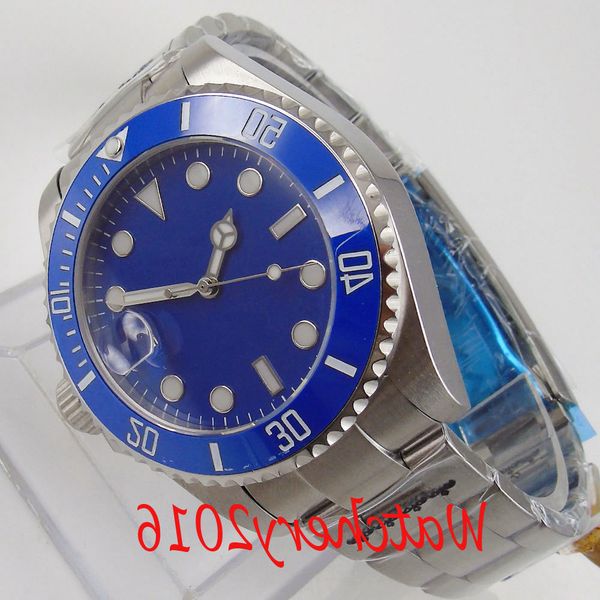 

4m sterile dial sapphire glass luminous date nh35 automatic movement mens watch, Slivery;brown