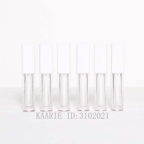 

3ml 10/30/50pcs/lot empty clear aquare lip gloss tube,diy portable white lid cosmetic bottle,refillable makeup container package