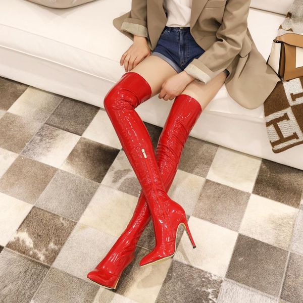 

boots mkkhou fashion over-the-knee women tight-fitting stretch pointed toe stiletto 12cm high-heeled long, Black