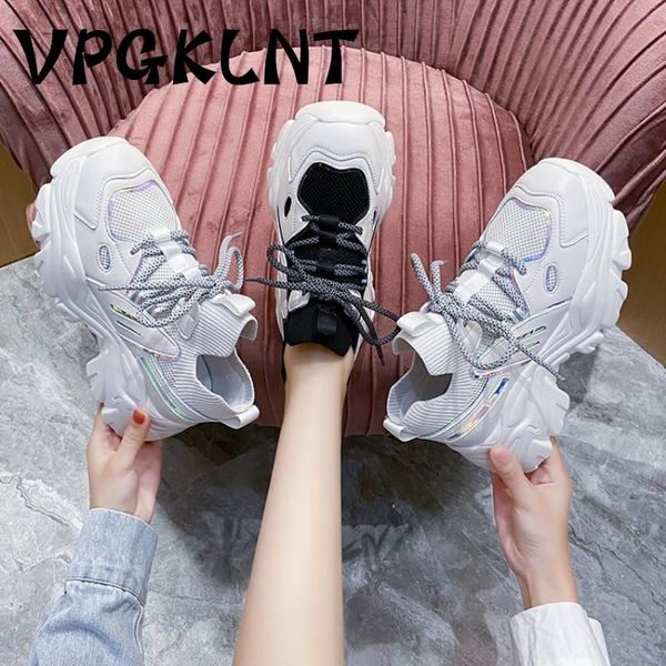 

dress shoes spring female old ins increase thick-soled women's fashion all-match casual student mesh breathable sneakers, Black