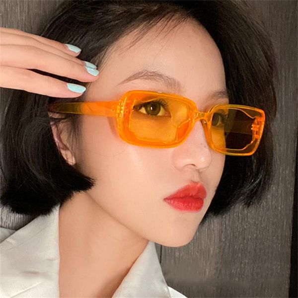 

sunglasses 2021 small rectangle women trend designer sun glasses bar club square shades for men driver's uv400 gafas, White;black