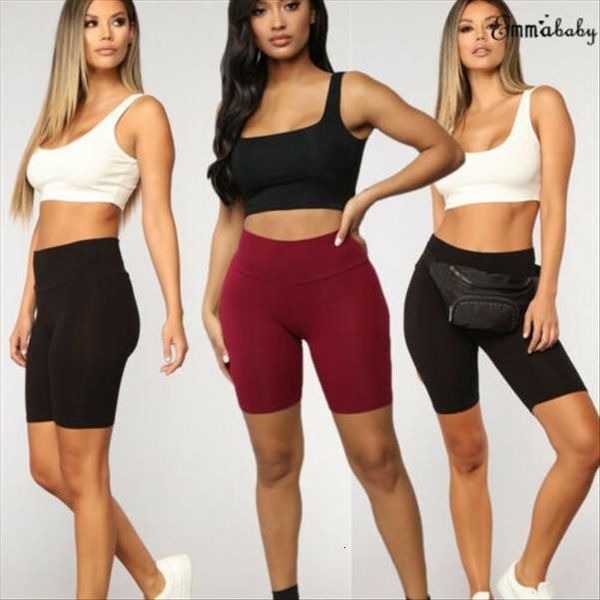 

hirgin high waist stretch biker women short workout yogawear fitness sports wholesale, White;black