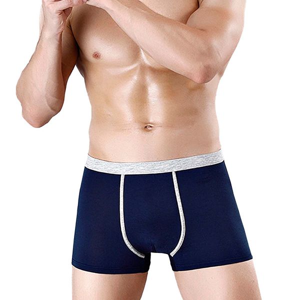 

solid man flexible comfortable men license side short boxers undersalable, Black;white