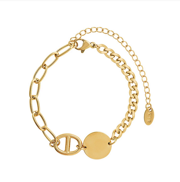 

link, chain arrival stainless steel jewelry round brand rough bracelet personality cool for women gifts wholesale, Black