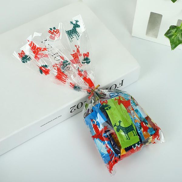 

gift wrap 50pcs christmas bag cartoon santa claus print cellophane bags baking candy packaging xmas party year 2021 navidad