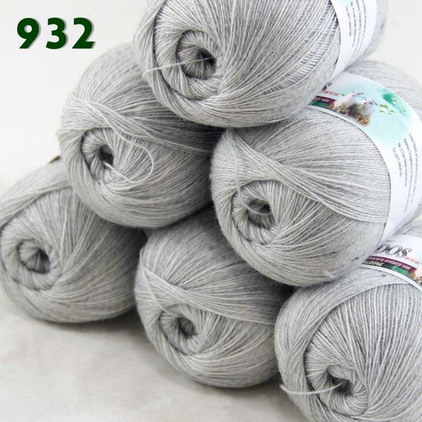 

lot 6 skeins lace soft acrylic wool 5% cashmere yarn hand knitting 238-932-6 light grey, Black;white