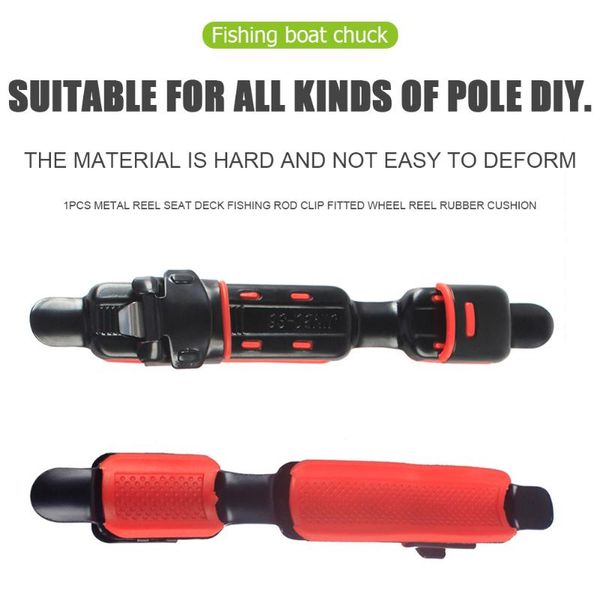 

boat fishing rods metal reel seat deck rod clip holder wheel cushion tackle pesca rock