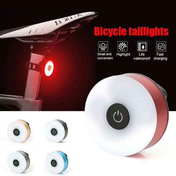 

bike light waterproof rear tail light led usb rechargeable mountain bike cycling taillamp safety warning