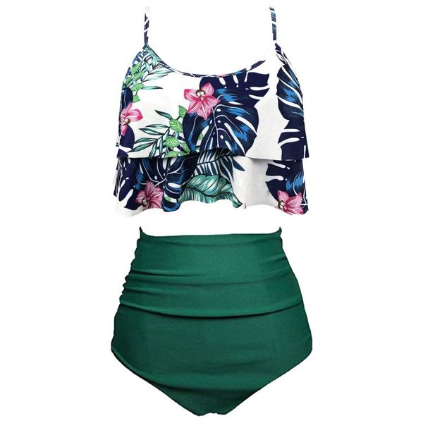 

women's swimwear bikini set printed sleeveless round neck sling summer for women casual fashion maillot de bain bikinis mujer 2021, White;black