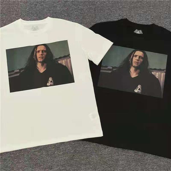 

pa 20ss wise up print tee disaster artist portrait character prints short-sleeved t-shirt street fashion, White;black