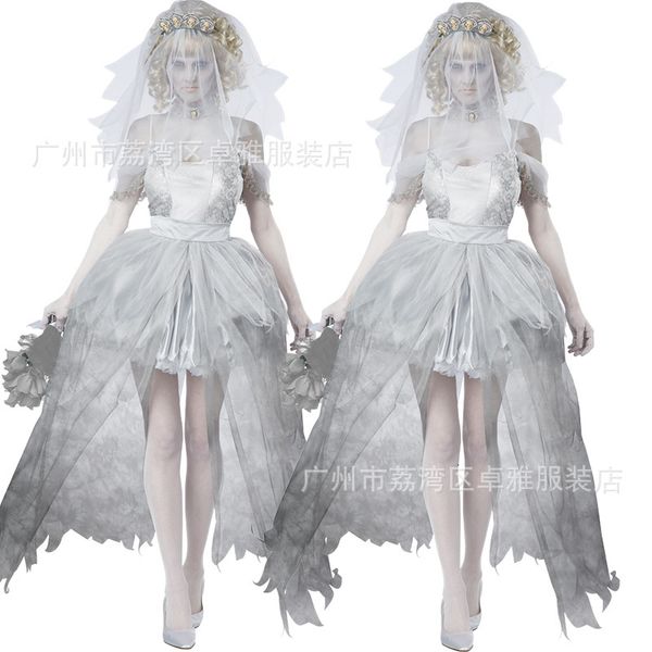 

cosplay halloween costume death witch vampire ghost bride zombie costume prom s girl, Black;red