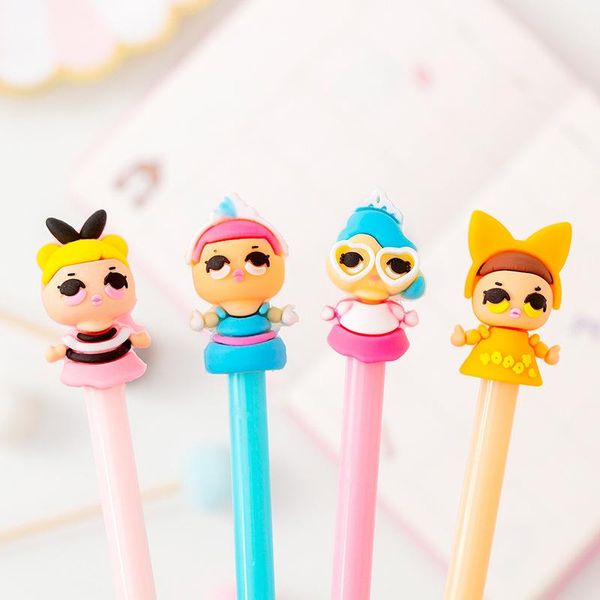 

gel pens 40 pc/lot nice doll girl ink pen/creative cartoon student office water pen / signature pen/children gift