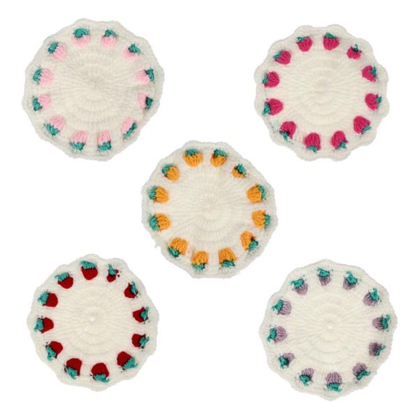 

planters & pots 5pcs strawberry braided insulating pad thicken woven cup holder pads