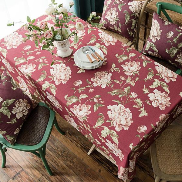 

table cloth floral print decorative tablecloth waterproof oilproof thick rectangular wedding banquet dining cover tea
