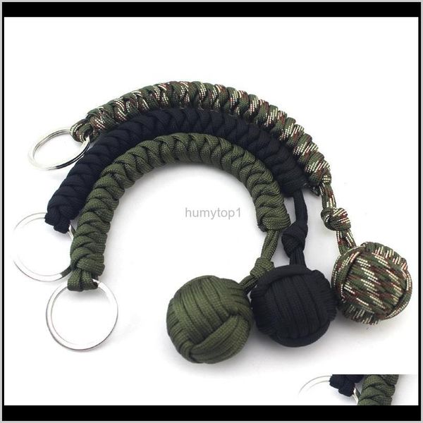 

outdoor self defense survival bracelets seven core parachute cord braided key buckle with steel ball hanging chain new arrival 5 8mx b 61ugs