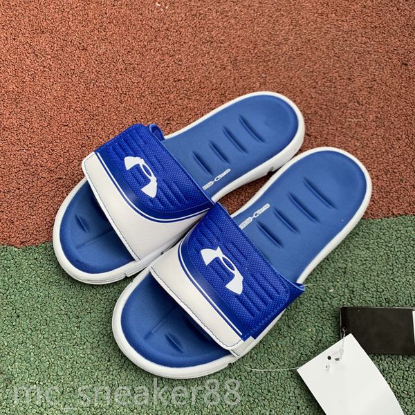 

2021 summer mens ua slipper foam run slipper unders sandals beach slides popular slippers ale black blue red men size 40-45