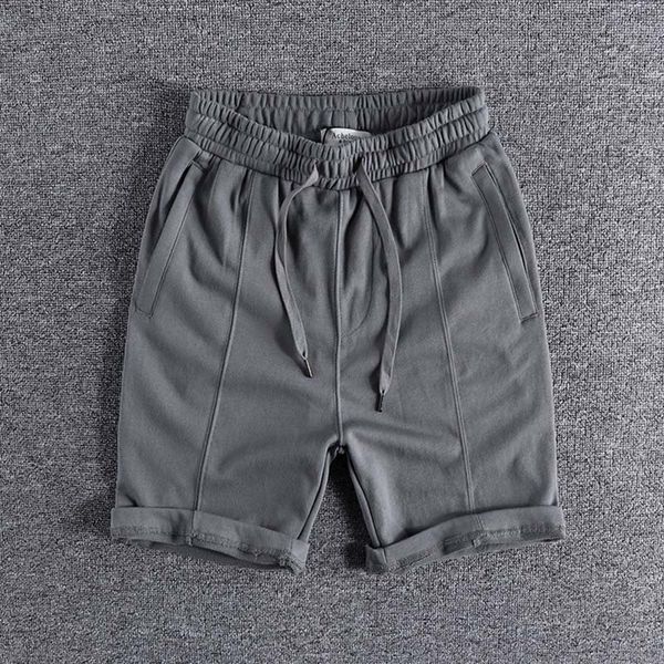 

2021 new solid color knitted youth capris simple zipper pocket sweatpants terry casual shorts men's wear for promotion 0307 95c0, White;black