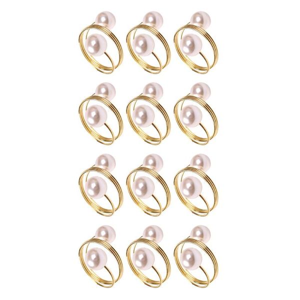 

napkin rings 12pcs plating diamond pearl buckles (assorted color)