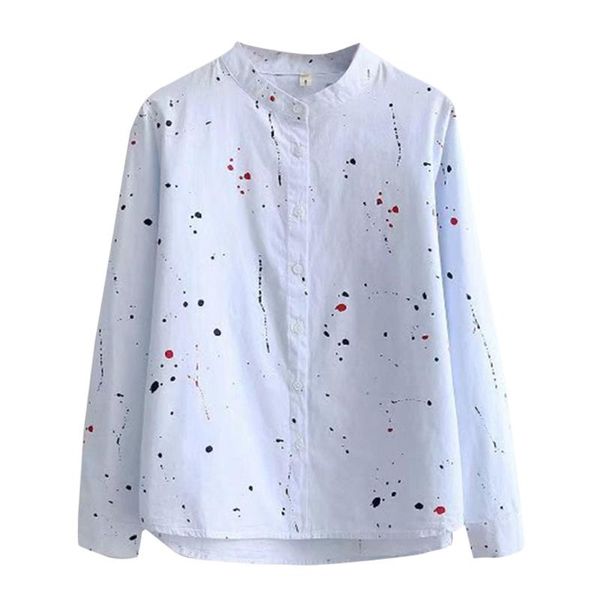 

fashion blouse women long sleeve print button korean shirt casual loose blouse womens and blouses blusas mujer de moda 2021, White