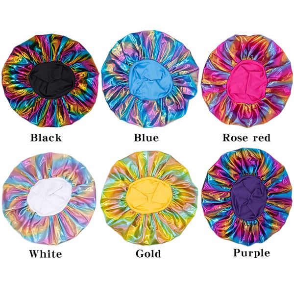 

wide band colorful satin night hat beanie women girl head cover sleeping caps bonnet hair care fashion accessories, Blue;gray