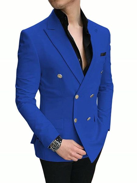 Homens de ternos blazers mais recente casaco preto calças projetos casamento para homens fit ajuste noivo blazer estilo personalizado redo azul jaqueta 2 pcs smoking