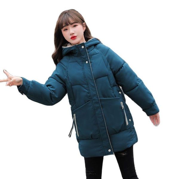 

women's down & parkas chic women winter basic hooded windproof warm coat outwear overcoat oversized puffer jacket cotton padded, Black