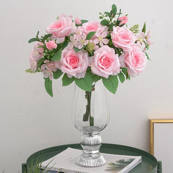 

artificial rose flowers fake flowers faux holding for diy home garden wedding party decor