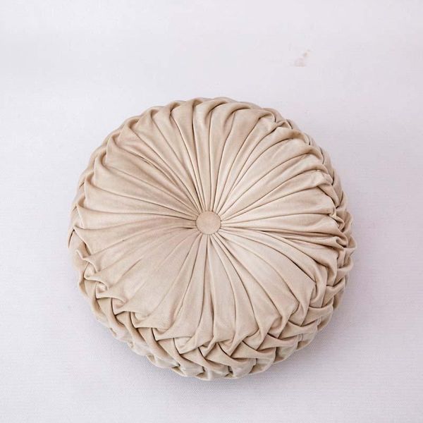 

european round velvet fabric back cushion sofa bed pillow solid red grey blue pink beige green seat cushion