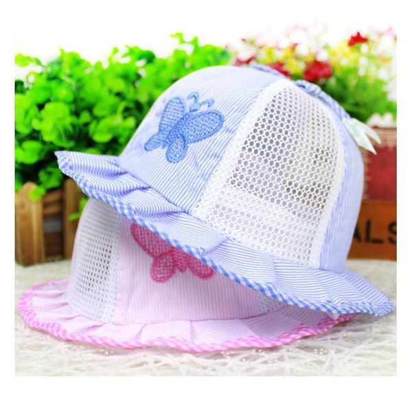 

trendy outdoor baby girls boys toddlers butterfly cotton summer sun hats caps trendy qylgue, Yellow