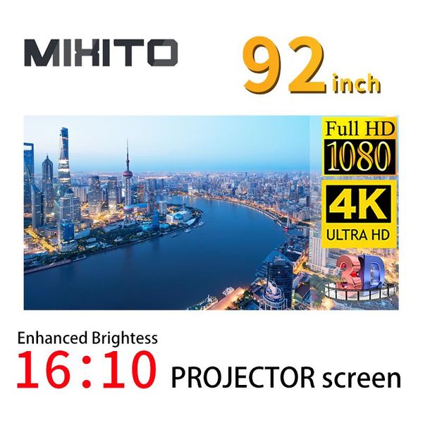 

projection screens mixito 16:10 projector screen 92 inch 4k hd foldable portable movies for home theater outdoor indoor enhance quality