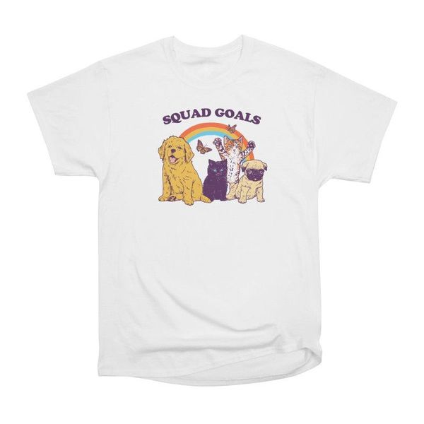 

men's t-shirts squad goals t shirt harajuku ulzzang o-neck men and women cool funny tee boyfriend sportswear cotton, White;black