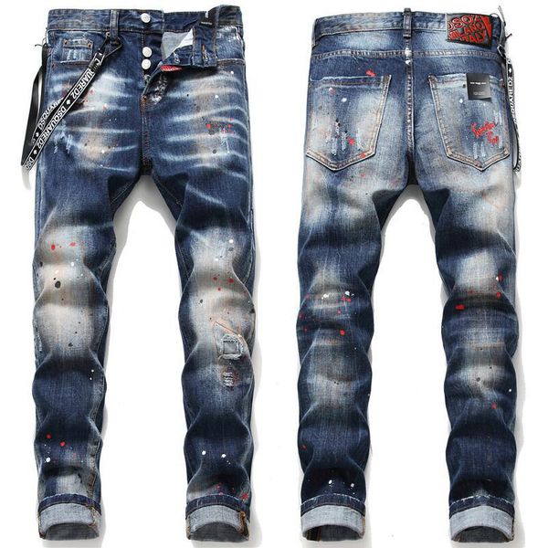 

jeans chao brand old beggar's with holes, Blue