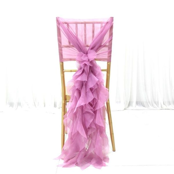 

10pcs/lot wedding chair bows organza chair sashes wedding knot band belt ties for weddings banquet decoration