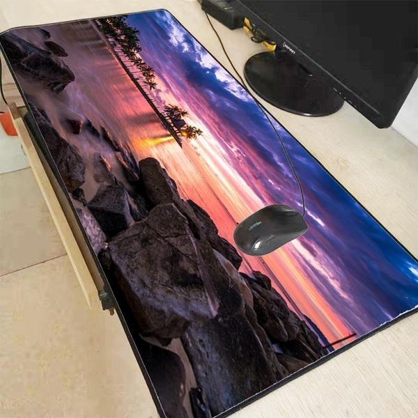 

mouse pads & wrist rests mairuige ocean beach scenery 80x30cm xl lock edge large gaming pad computer gamer keyboard mat desk mousepad for pc