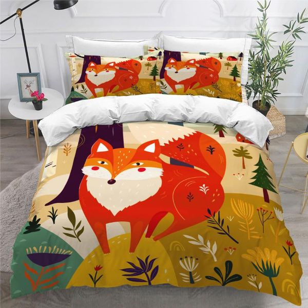 

bedding sets cartoon set single twin full  king size firefox bed aldult kid bedroom duvetcover 3d print 019