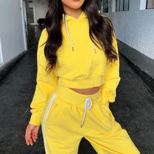 

2021 new casual 2 piece set autumn and pants loose tracksuit for women slim fashion ensemble femme survetement, White