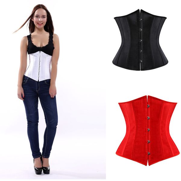 

court simple corset body shaping satin waist clip, Black;white