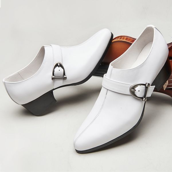 

new formal loafers wear tier pointed at white high-heeled small size shoes hy6r, Black