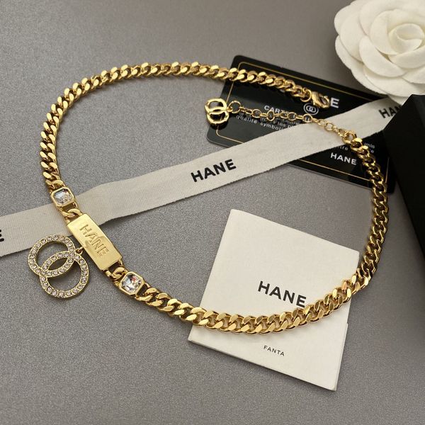 

design necklace womendijiafeng gold short sweater chain simple full diamond women's small fragrant neck chain net red tide necklace, Silver