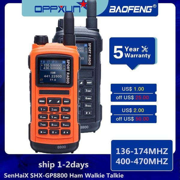 

oppxun for senhaix shx-gp8800 ham walkie talkie bluetooth waterproof tpu bluetooth programming led glare transceiver