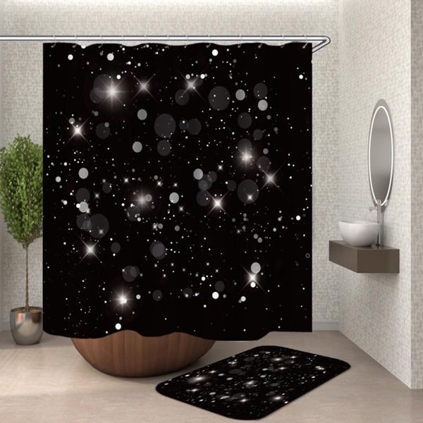 

shower curtains black curtain waterpfoof fabric shining star and white bathroom night sky cortinas de bano tela home art
