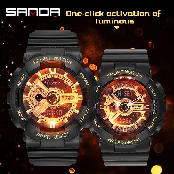 

wristwatches mens womens black gold watches super ins trend student watch harajuku style waterproof sports with hand light quartz, Slivery;brown